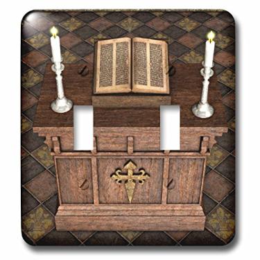 Imagem de 3dRose Interruptor duplo de altar medieval e bíblia LSP_62969_2