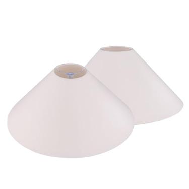 Imagem de TOCHIC Conjunto de 2 persianas Empire Candeeiro de 10 cm x 40 cm inferior x 23 cm de altura inclinada, abajures de aranha para abajur de mesa, luminária de chão ao lado, ajuste de aranha, branco creme