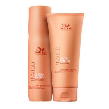 Imagem de Kit Shampoo 250ml   Condicionador 200ml Invigo Nutri Enrich Wella