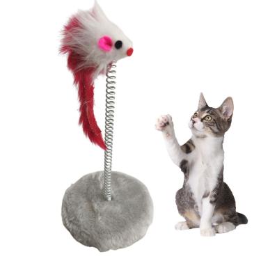 Imagem de Arranhador Gato Pet Ratinho Mola Guizo Animal de Estimaçao Pelucia Macio Brinquedo Interativo Felino Diversao Lazer Entretenimento