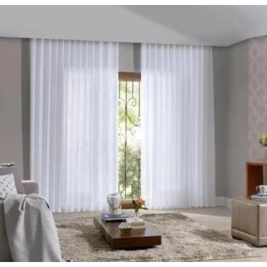 Imagem de Cortina Voil Luxo Branca Com Forro 6,00 x 2,50 metros Para Trilho Suíç