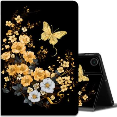 Imagem de Capa para Samsung Galaxy Tab A9 Plus 11 polegadas 2023, ângulos de visualização múltipla, com função hibernar/despertar automática para tablet Samsung Galaxy A9 + (SM-X210/X216/X218), lua dourada e