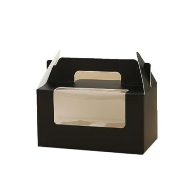 Imagem de Generic Caixa De Embalagem Para Cupcakes Papel Kraft, 100 Unidades, 16,5 X 9,5 9 Cm/6,49 3,74 3,54 Pol., Presente Natal Com Janela Transparente, 2 Cavidades Muffins, Festa Casamento, Lembrancinhas A