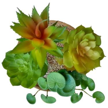 Imagem de Kit 04 SUCULENTAS ARTIFICIAIS PLANTA AVULSA PARA ARRANJO ENFEITE JARDIM VERTICAL (VD1)