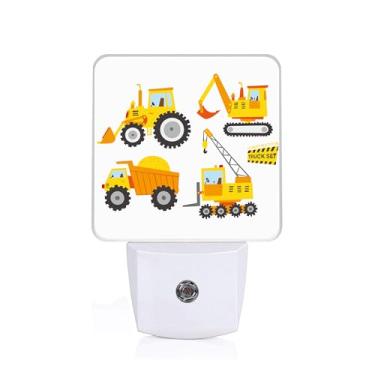 Imagem de SLHFDKL Luz Noturna De Caminhão Desenho Animado, Máquina Construção, Escavadeira, Parede, Carro Brinquedo Para Meninos, Lâmpada Com Sensor Anoitecer Ao Amanhecer, Led 0,5 W Eficiência Energética Men