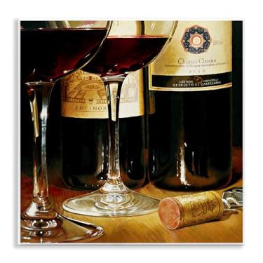 Imagem de Stupell Industries Design de arte vintage de placa de parede com vista de vinho e cortiça por Stefano Ferreri, 30,5 x 30,5 cm