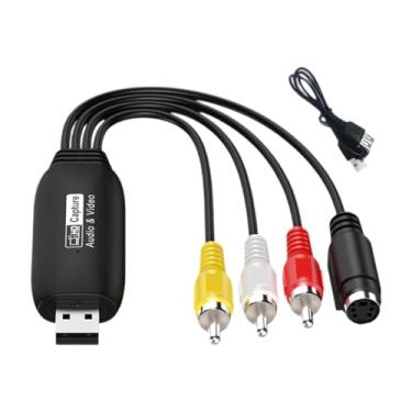 Imagem de NonMiFyR Placa de Vídeo AV para USB 2.0, Conversor Analógico para Digital, Dispositivo de Captura de Vídeo 1080P para Streaming para, Macho, Tamanho real