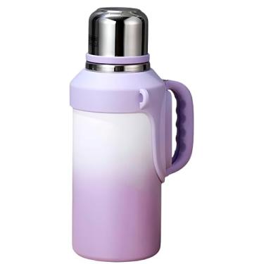 Imagem de Garrafa Térmica 1,5 Litros Grande em Aço Inox com Alça e Tampa Hermética Anti Vazamento - Ideal para Bebida Quente e Gelada, Água, Café, Suco (Lilás)