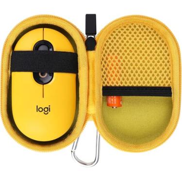 Imagem de co2CREA Capa rígida de substituição para mouse sem fio Logitech Pop, capa preta + amarelo explosão