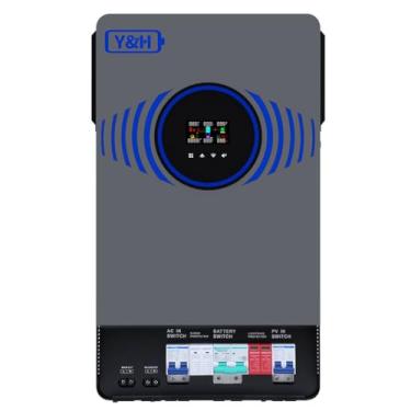 Imagem de Y&H Inversor solar híbrido de 6,2KW 48VDC com interruptor de ar integrado e proteção contra raios, saída dupla AC220V de onda senoidal pura, comunicação dupla WIFI+BMS, carregador solar MPPT 120A