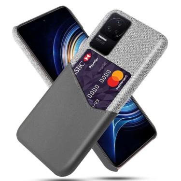 Imagem de Capa para Xiaomi Redmi K50 PRO,Tela e tampa de couro PU,Antideslizante,360°cobertura completa à prova de choque com 1 slot de cartão atrás,Prevenção de queda-Gray