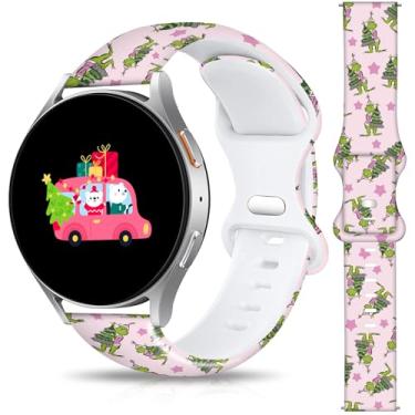 Imagem de Pulseiras de relógio de Natal e Halloween compatíveis com Samsung Galaxy Watch 7, 6, 5, 5 Pro, 4, 4 mm, 45 mm, 46 mm, pulseira de silicone de substituição de 20 mm para Galaxy Watch 7, 6, 5, 5 Pro, 4
