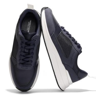 Imagem de Project Cloud Tênis Para Homens - Palmilha De Espuma De Memória Antiderrapante Sapatos Casuais Para Homens Calçados - Tênis Leves De Couro Vegano Da Moda (Kurt, Azul Marinho, 9)