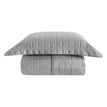 Imagem de Cobre Leito Solteiro Porta Travesseiro 300 fios Basic Cinza - Home Fer