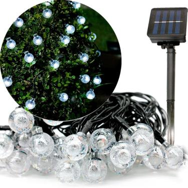 Imagem de Pisca Cordão Bolinhas Solar Externo Jardim 20LEDs 5M Branco