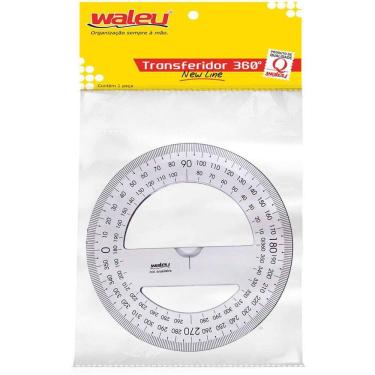 Imagem de Transferidor Poliestireno 360 Graus Cristal