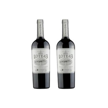 Imagem de Kit 02 Unidades Vinho Tinto Seco Miolo Lote 43 D.o. Merlot Cabernet Ga
