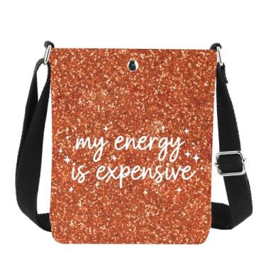 Imagem de JNIAP Bolsa tiracolo para fãs de música country My Energy Is Expensive Gifts Self Love Gifts Bolsa de ombro feminina empoderamento, My Energy Cb, Ajuste