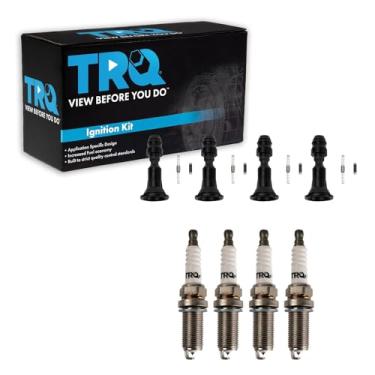 Imagem de TRQ Conjunto de botas de bobina de ignição e vela de ignição de irídio para Chevy Buick Pontiac GM