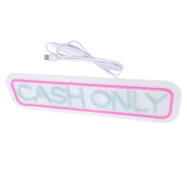 Imagem de Luocute Sinal de Néon Somente Dinheiro, Sinal de Luz de Néon LED para café de Loja Doméstica de Escritório de Negócios, Ambiente Aprimorado, Alimentado por USB, Decoração Atraente para