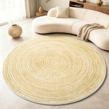 Imagem de Asrug Tapete redondo de 1,5 m, sala de jantar, tapete redondo, antiderrapante, lavável à máquina, tapetes circulares para sala de estar, cozinha, quarto, berçário, entrada, sala de jogos, tapete