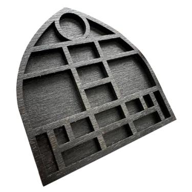 Imagem de Fenteer Bandeja Organizadora de Madeira para Exibir Joias, Objetos Colecionáveis ​​e Pedras, com Várias Divisórias, Preto