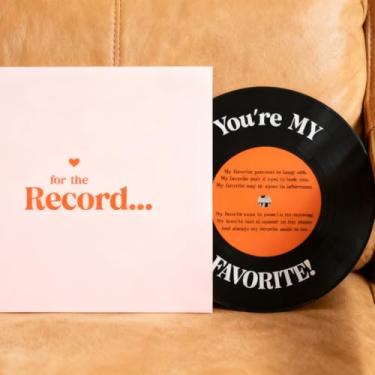 Imagem de Cartão de aniversário temático de disco de vinil para casais, cartão romântico de amor de música para marido e esposa, nota de celebração do dia dos namorados