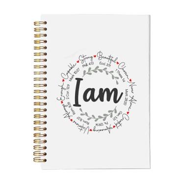 Imagem de I am Christian Journals for Women – Diário de energia para meninas cristãs, versículo bíblico, oração A5, cadernos espirais, capa dura para estudo da Bíblia, escrita de oração, presentes baseados em