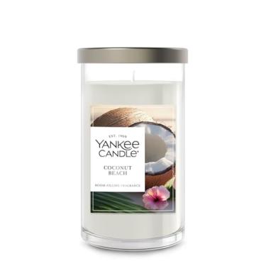 Imagem de Yankee Candle Vela perfumada de pilar médio com até 115 horas de tempo de queima, mistura de cera de planta premium para queima consistente, vela pilar de 404 g com fragrância de enchimento de