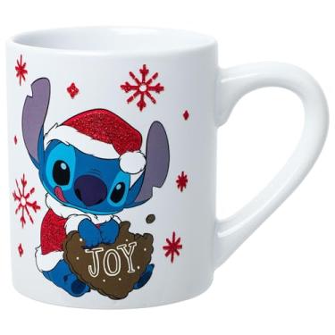 Imagem de Silver Buffalo Lilo and Stitch Santa Outfit Joy Glitter Caneca de cerâmica 400 ml
