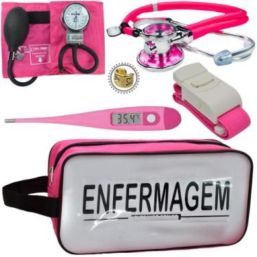 Imagem de Kit Enfermagem Academico Com Aparelho de Pressao Estetoscopio Rappapor