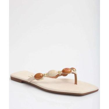 Imagem de Rasteirinha Feminina Pedras Sintéticas Vizzano-11164, Off white, 37