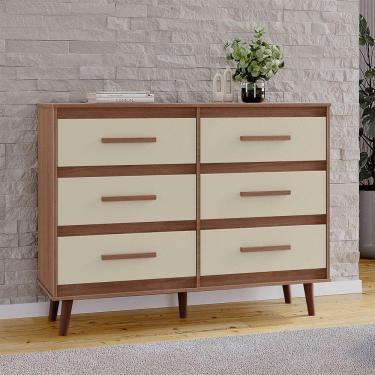Imagem de Cômoda Girassol 6 Gavetas Mb1 Cor Savana Off White