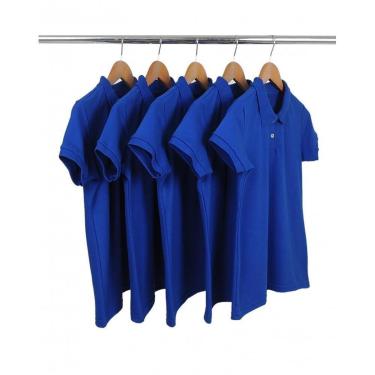 Imagem de Kit 5 Camisas Gola Polo Piquet Feminina Lisa-Feminino