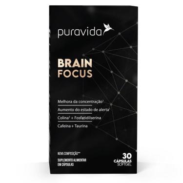 Imagem de Brain Focus Cafeina 160mg 30 Capsulas SoftGel - PuraVida-Unissex