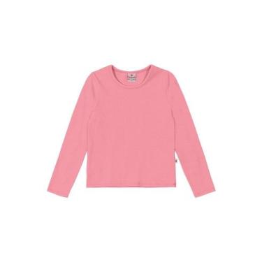 Imagem de Blusa infantil menina em cotton Brandili Básicos Rosa, 1, Rosa