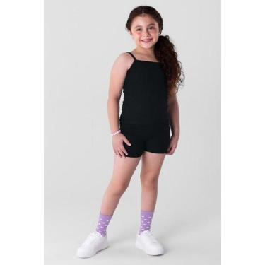 Imagem de Shorts infantil menina em cotton Brandili Preto, 4, Preto