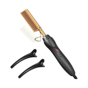 Imagem de Prancha Elétrica Rosa Para Alisamento De Cabelo, Para Cabelos Úmidos E