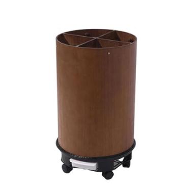 Imagem de x3anggyt5 Suporte de guarda-chuva interno de grande capacidade para entrada, suporte de rodinhas com ganchos e rodas, organizador de balde de madeira para decoração de escritório doméstico economiza