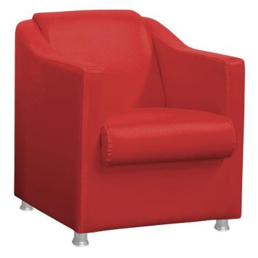 Imagem de Poltrona Decorativa Tilla Sala E Escritório Corino Vermelho