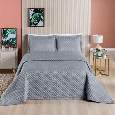Imagem de Cobre Leito 200 Fios Casal Ravena 03 Peças - Cinza