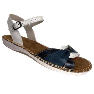 Imagem de Sandália Rasteira Feminina Couro Off White Fivela-Feminino