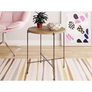 Imagem de Mesa Lateral Com Pé de Ferro Ônix Buriti - Líder Design