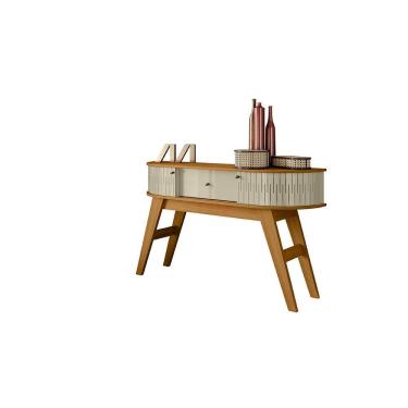 Imagem de Aparador Estoril Cumaru e Opala 136cm com Tampo Prateleira Liberty Móveis