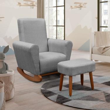 Imagem de Poltrona Amamentação Balanço Livía com Puff