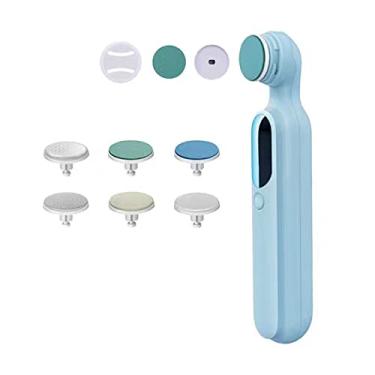 Imagem de Moedor de unhas elétrico usb máquina de polimento manicure pedicure ferramentas 6 peças cabeças de substituição de moagem de unhas para removedor de esmalte, limpeza, cutículas duras remoção de pele morta Elitzia ETVO1E (blue)
