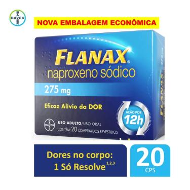 Imagem de Flanax Naproxeno Sódico 275mg 20 comprimidos 20 Comprimidos Revestidos