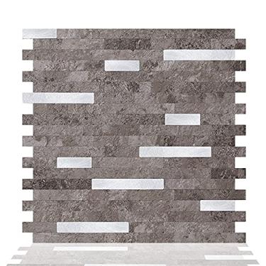 Imagem de Tic Tac Tiles Peel and Stick auto-adesivo removível Para Cozinha Banheiro Decoração 3D importado dos EUA, adesivos de parede papel de parede Azulejo (12, Warm Stone)