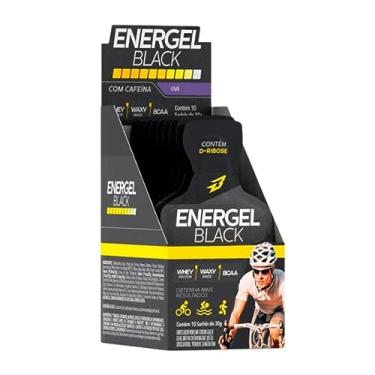 Imagem de Energel Black (cx c/ 10 saches) - Body Action com Cafeína, Whey Protein, Waxy Maze e BCAA SABOR Uva