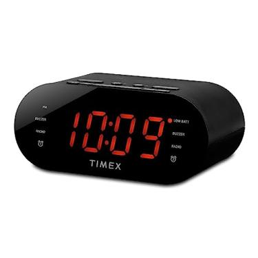 Imagem de Timex Rádio despertador duplo T231G AM/FM com visor de 3,5 cm e entrada de entrada (gunmetal)